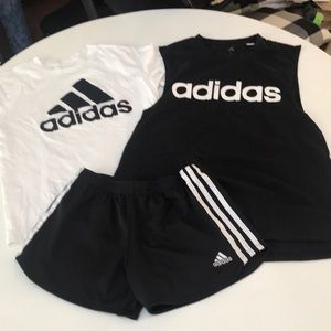Adidas Athleisurewear Lot, tank, t-shirt, shorts.